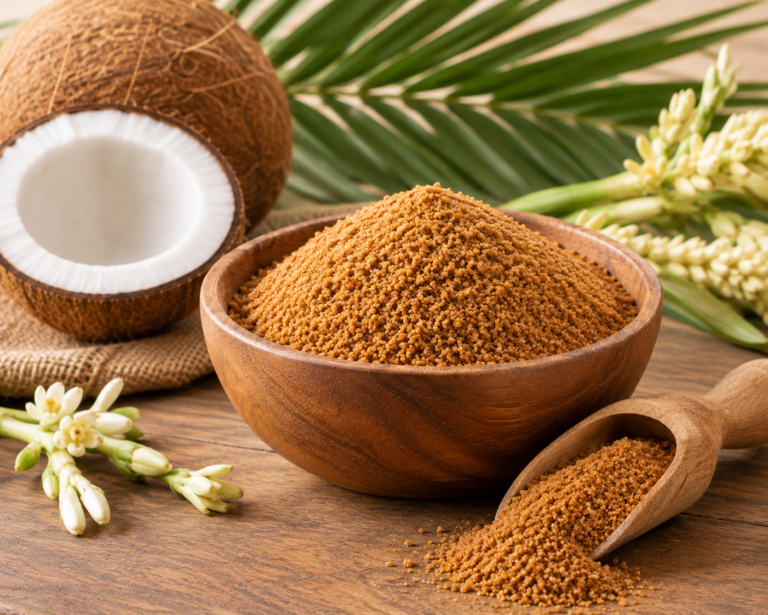 Organic coconut sugar suppliers from Indonesia for bulk buyers